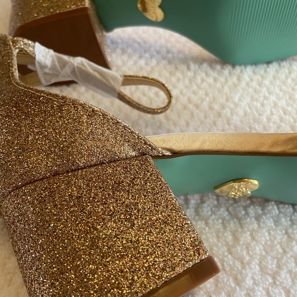 Never worn (straps still wrapped), Betsey Johnson light pink, sparkly pumps. - Picture 3 of 6